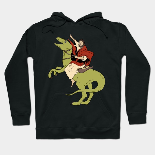 Jesus on a Raptor Hoodie by valentinahramov